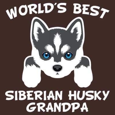 Men Worlds Best Siberian Husky Grandpa Dog Granddog T-Shirt