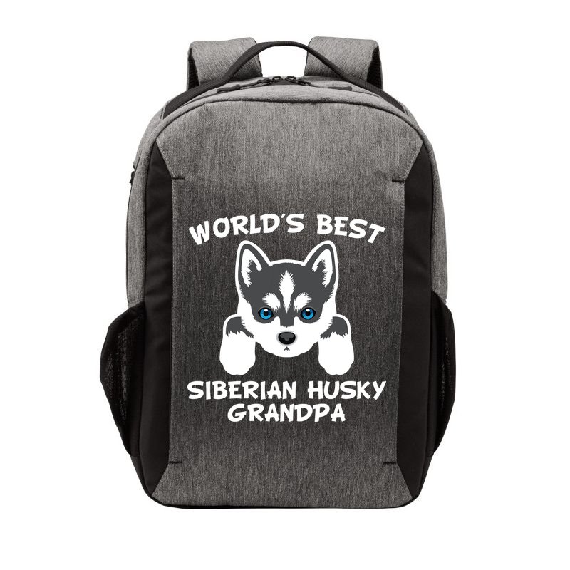 Men Worlds Best Siberian Husky Grandpa Dog Granddog Vector Backpack