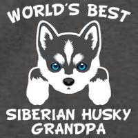 Men Worlds Best Siberian Husky Grandpa Dog Granddog Vector Backpack