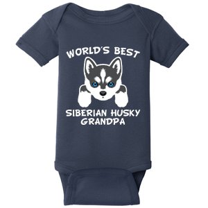 Men Worlds Best Siberian Husky Grandpa Dog Granddog Baby Bodysuit