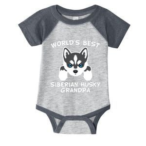 Men Worlds Best Siberian Husky Grandpa Dog Granddog Infant Baby Jersey Bodysuit