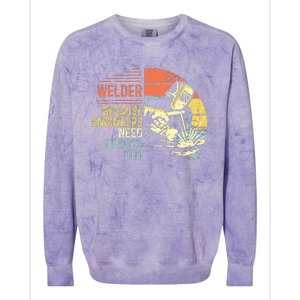 Men Welder Because Engineers Need Heroes Too Gifts Funny Welding Colorblast Crewneck Sweatshirt