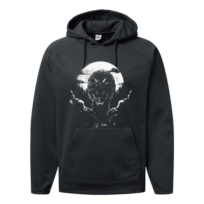 Mysterious World Beauty Wild Lone Nature Lovers Forest Wolf Performance Fleece Hoodie