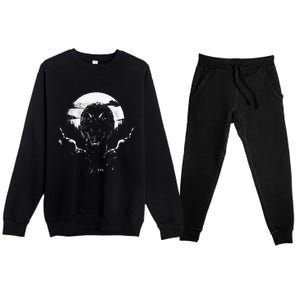 Mysterious World Beauty Wild Lone Nature Lovers Forest Wolf Premium Crewneck Sweatsuit Set