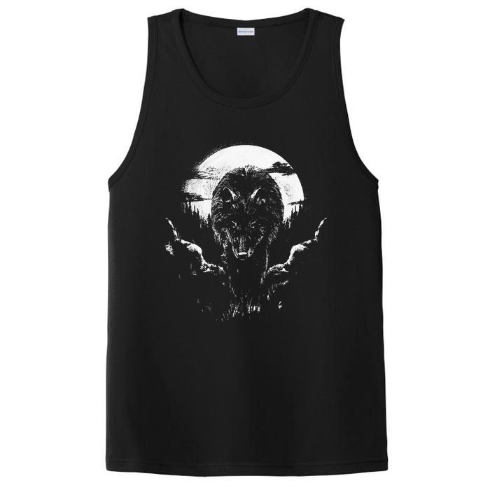 Mysterious World Beauty Wild Lone Nature Lovers Forest Wolf PosiCharge Competitor Tank