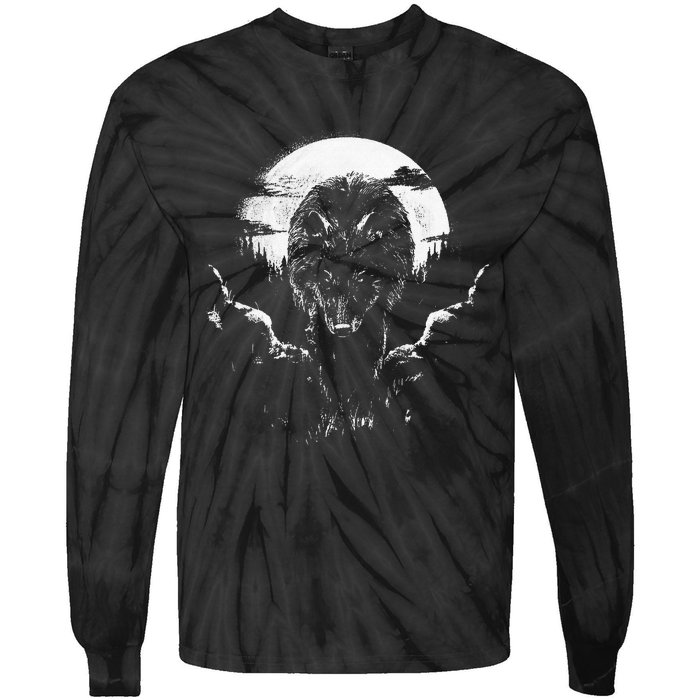 Mysterious World Beauty Wild Lone Nature Lovers Forest Wolf Tie-Dye Long Sleeve Shirt