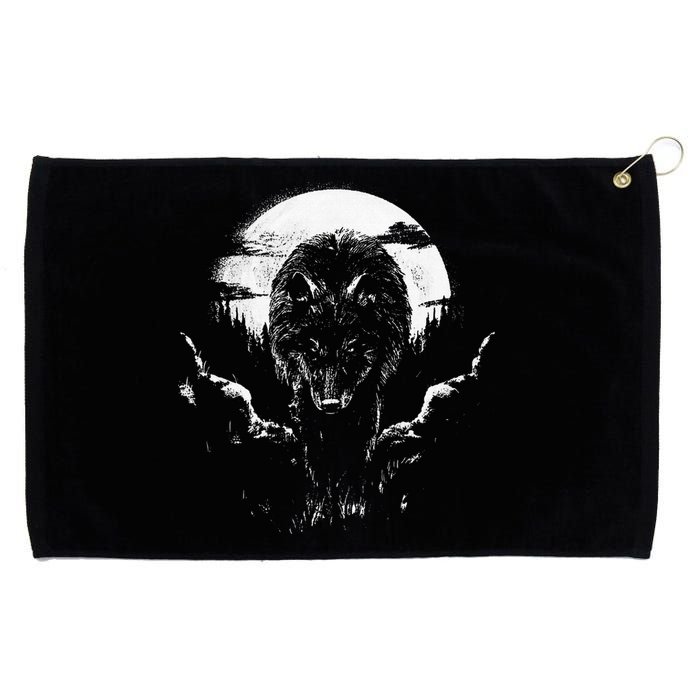 Mysterious World Beauty Wild Lone Nature Lovers Forest Wolf Grommeted Golf Towel