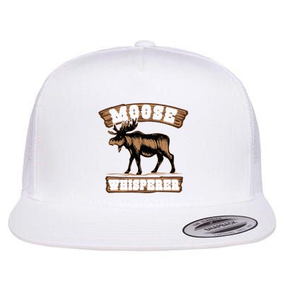 Moose Whisperer Bull Moose Flat Bill Trucker Hat