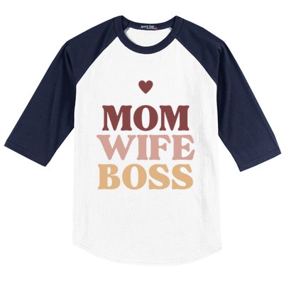 Mom Wife Boss Gift Baseball Sleeve Shirt