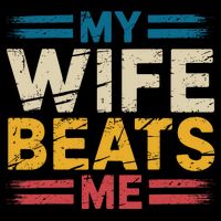 My Wife Beats Me Retro Funny Husband From Wife Fathers Day  16 in Basic Backpack