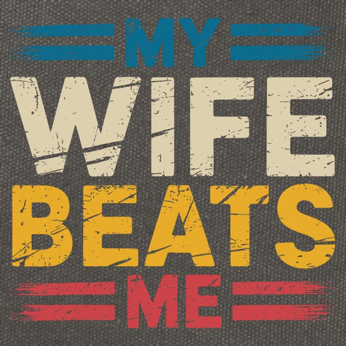 My Wife Beats Me Retro Funny Husband From Wife Fathers Day  Cotton Canvas Backpack