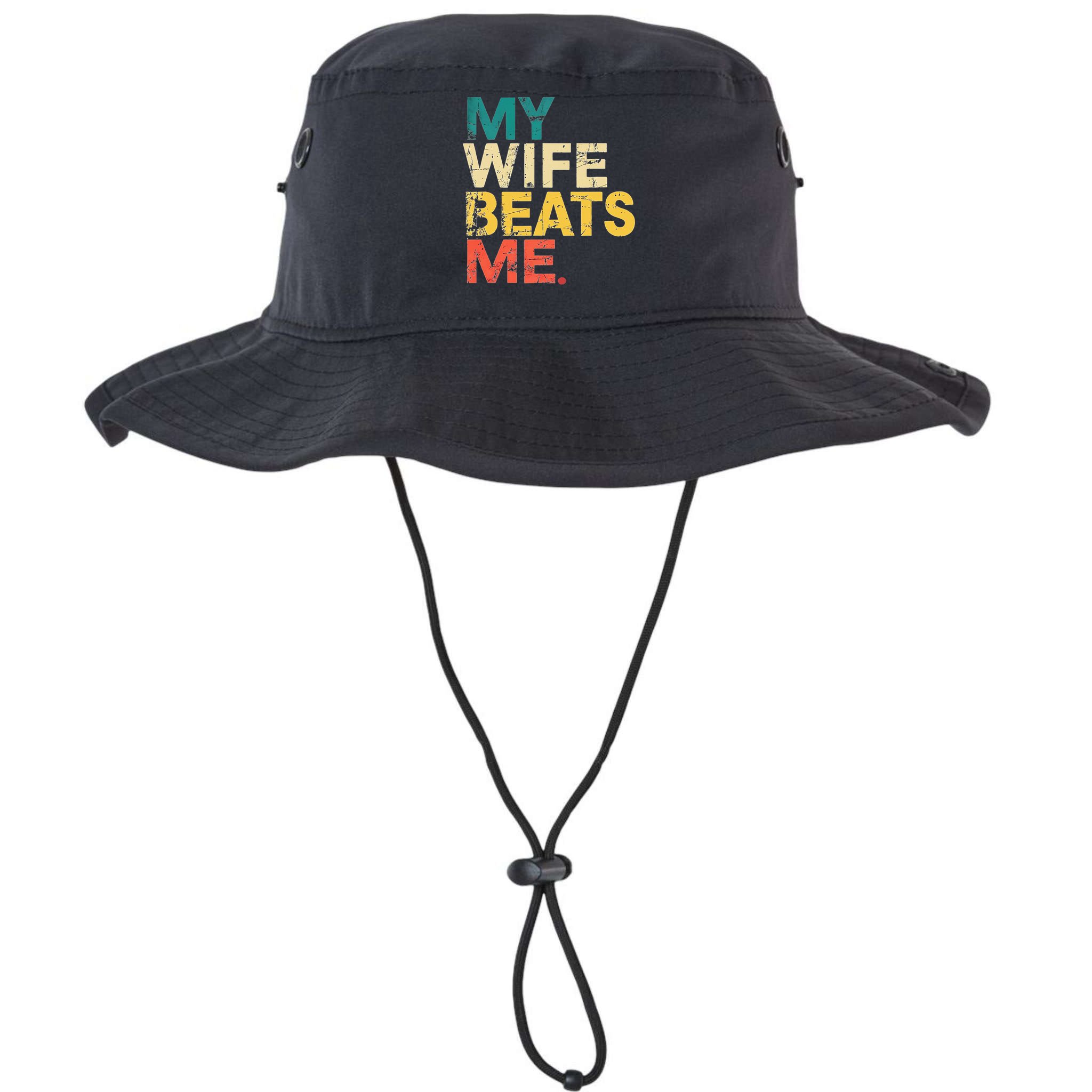 My Wife Beats Me Funny Husband And Wife Quote Fathers Day Gift Bucket Hat