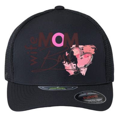 Mom Wife Boss MotherS Day Flexfit Unipanel Trucker Cap