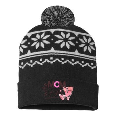 Mom Wife Boss MotherS Day USA-Made Snowflake Beanie