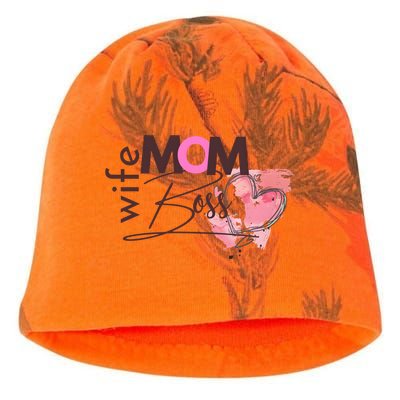 Mom Wife Boss MotherS Day Kati - Camo Knit Beanie