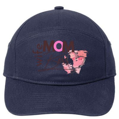 Mom Wife Boss MotherS Day 7-Panel Snapback Hat