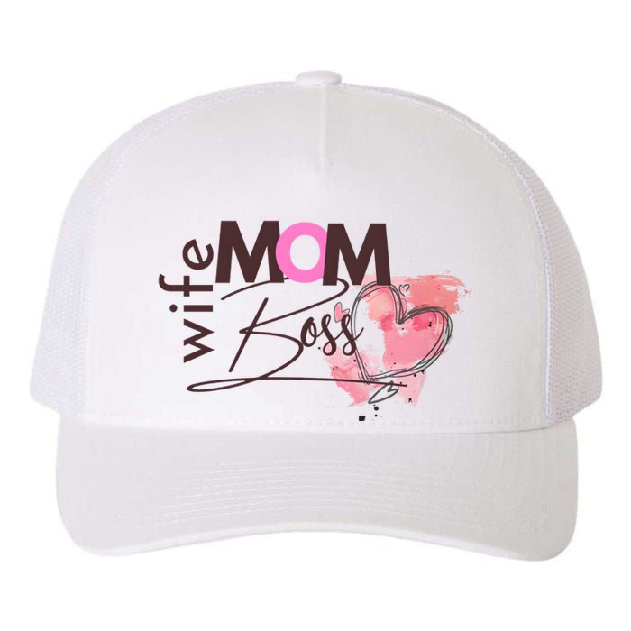 Mom Wife Boss MotherS Day Yupoong Adult 5-Panel Trucker Hat