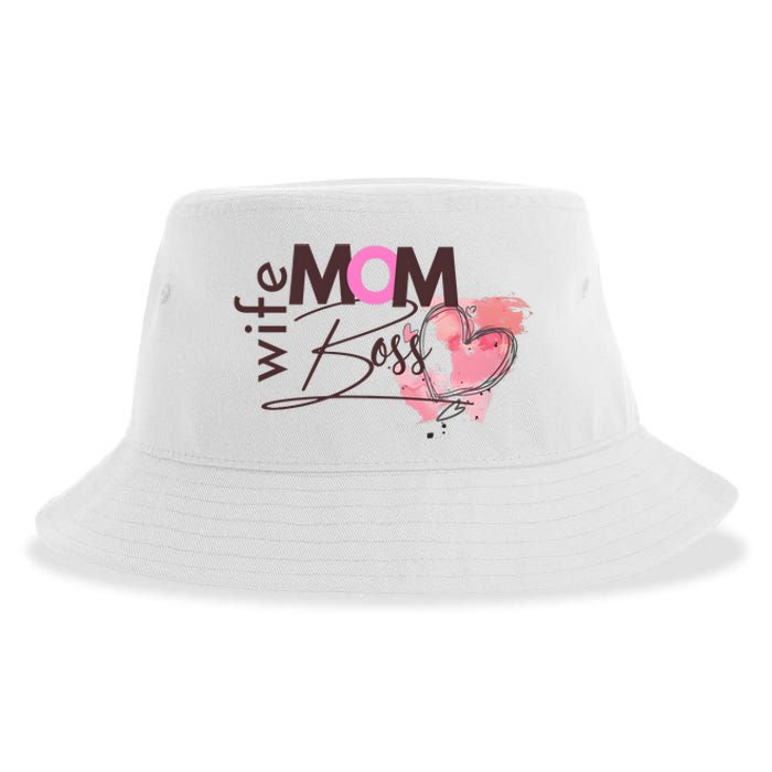 Mom Wife Boss MotherS Day Sustainable Bucket Hat