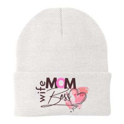 Mom Wife Boss MotherS Day Knit Cap Winter Beanie