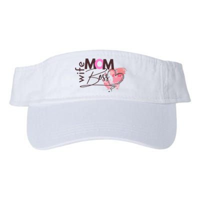 Mom Wife Boss MotherS Day Valucap Bio-Washed Visor