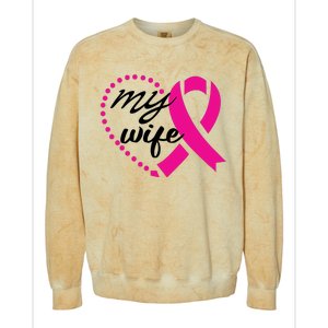 My Wife Breast Cancer Awareness Colorblast Crewneck Sweatshirt