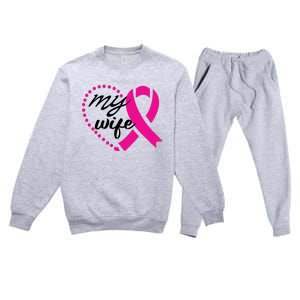 My Wife Breast Cancer Awareness Premium Crewneck Sweatsuit Set