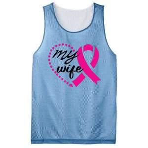 My Wife Breast Cancer Awareness Mesh Reversible Basketball Jersey Tank