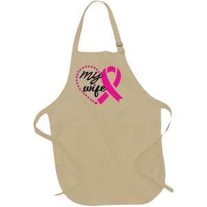 My Wife Breast Cancer Awareness Full-Length Apron With Pockets