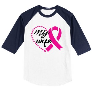 My Wife Breast Cancer Awareness Baseball Sleeve Shirt