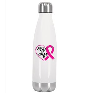 My Wife Breast Cancer Awareness Stainless Steel Insulated Water Bottle