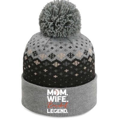 Mom Wife Baseball Legend Cute Gift Baseball Mom Gift The Baniff Cuffed Pom Beanie