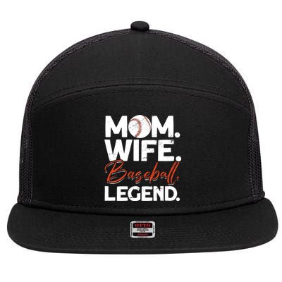 Mom Wife Baseball Legend Cute Gift Baseball Mom Gift 7 Panel Mesh Trucker Snapback Hat