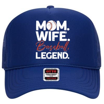 Mom Wife Baseball Legend Cute Gift Baseball Mom Gift High Crown Mesh Back Trucker Hat