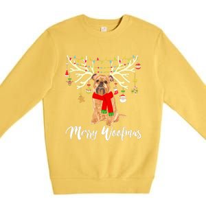 Merry Woofmas Brussels Griffon Reindeer Christmas Dog Premium Crewneck Sweatshirt