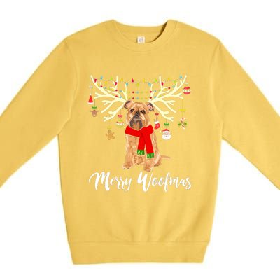 Merry Woofmas Brussels Griffon Reindeer Christmas Dog Premium Crewneck Sweatshirt