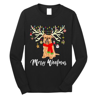 Merry Woofmas Brussels Griffon Reindeer Christmas Dog Long Sleeve Shirt