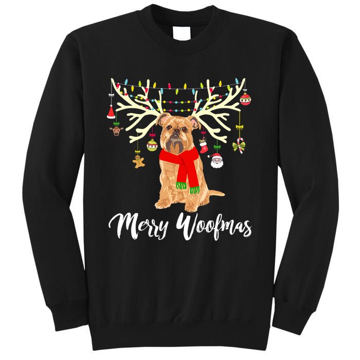 Merry Woofmas Brussels Griffon Reindeer Christmas Dog Sweatshirt