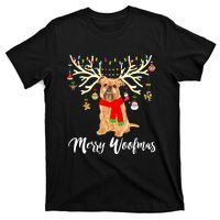 Merry Woofmas Brussels Griffon Reindeer Christmas Dog T-Shirt