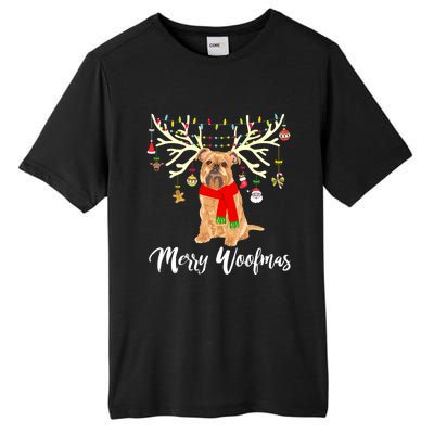 Merry Woofmas Brussels Griffon Reindeer Christmas Dog Tall Fusion ChromaSoft Performance T-Shirt