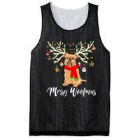 Merry Woofmas Brussels Griffon Reindeer Christmas Dog Mesh Reversible Basketball Jersey Tank