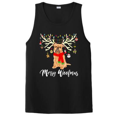 Merry Woofmas Brussels Griffon Reindeer Christmas Dog PosiCharge Competitor Tank