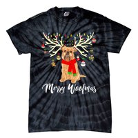 Merry Woofmas Brussels Griffon Reindeer Christmas Dog Tie-Dye T-Shirt