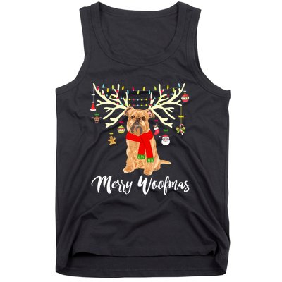 Merry Woofmas Brussels Griffon Reindeer Christmas Dog Tank Top