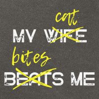 My Wife Beats Me My Cat Bites Me Funny Husband Cat Lover Cotton Canvas Backpack