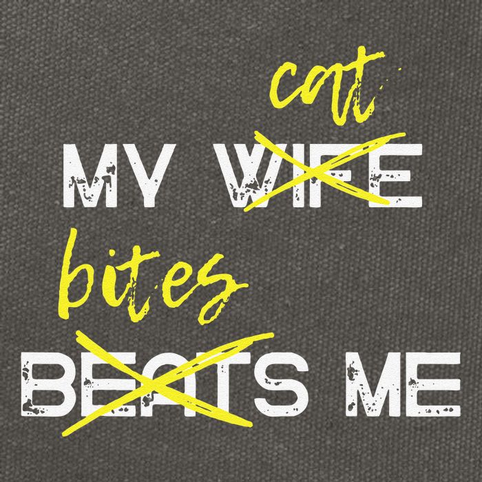 My Wife Beats Me My Cat Bites Me Funny Husband Cat Lover Cotton Canvas Backpack