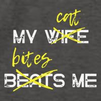 My Wife Beats Me My Cat Bites Me Funny Husband Cat Lover Vector Backpack