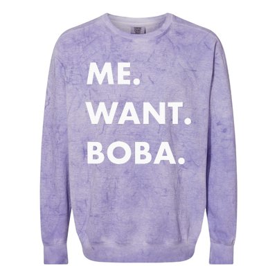 Me Want Boba Milk Tea Funny Asian Drink Colorblast Crewneck Sweatshirt