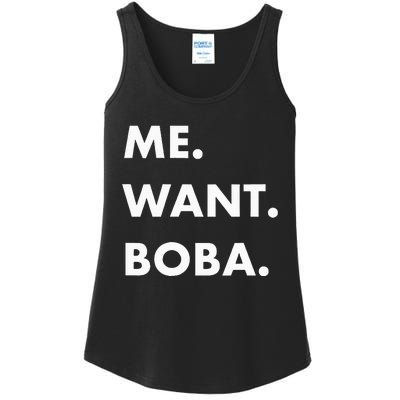 Me Want Boba Milk Tea Funny Asian Drink Ladies Essential Tank