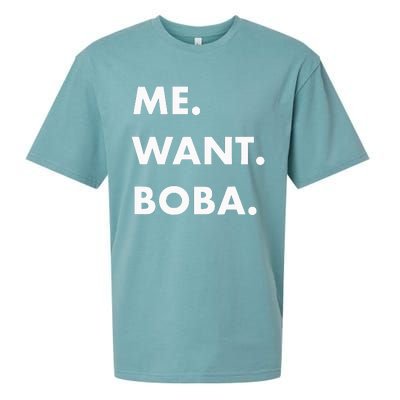 Me Want Boba Milk Tea Funny Asian Drink Sueded Cloud Jersey T-Shirt