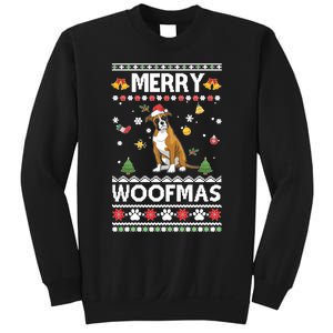 Merry Woofmas Boxer Santa Reindeer Ugly Christmas Xmas Sweatshirt Sweatshirt